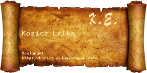 Kozicz Erika névjegykártya